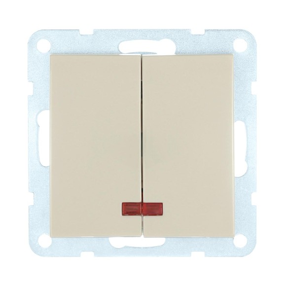 Выключатель LK Studio 2-кл., с индикаторами (схема 5L) 16 A, 250 B (бежевый) LK60 861201-1 Выключатель LK Studio 2-кл., с индикаторами (схема 5L) 16 A, 250 B (бежевый) LK60 861201-1
