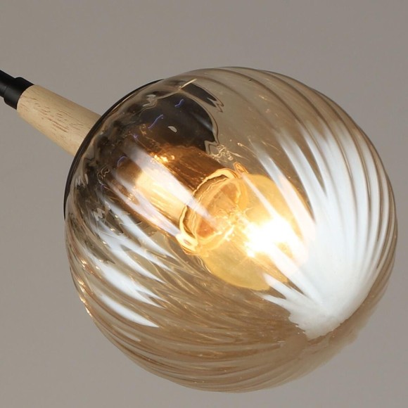 Потолочная люстра Reluce 04886-0.3-03 BK+WOOD Потолочная люстра Reluce 04886-0.3-03 BK+WOOD