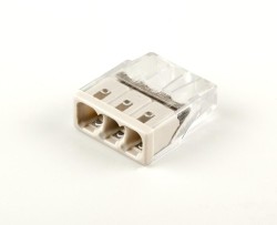 Клемма монтажная 3-проводная STEKKER  для 1-жильного проводника, LD2273-203 (5 штук в упаковке)