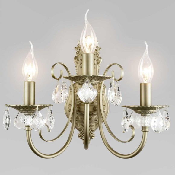 Бра Eurosvet Alda 3305/3 латунь/прозрачный хрусталь Strotskis a072113