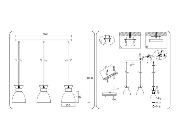 Светильник подвесной Ambrella light TRADITIONAL TR8466