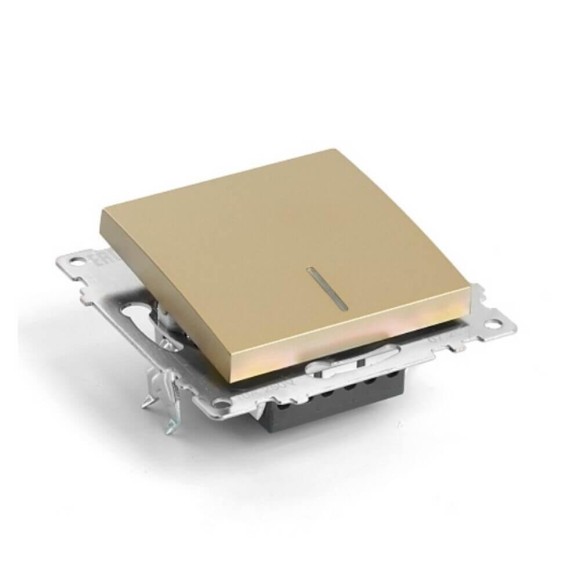 Выключатель одноклавишный Stekker Катрин с подсветкой золото GLS10-7101-08 49215 Выключатель одноклавишный Stekker Катрин с подсветкой золото GLS10-7101-08 49215