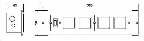 Блок настольный встраиваемый 4 модуля Ecoplast LUK 70324