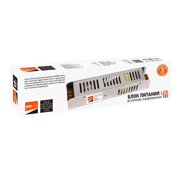 Блок питания Jazzway BSPS 12V 120W IP20 10A 5013902