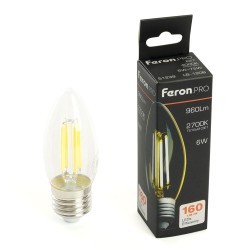 Лампа светодиодная Feron.PRO LB-1206 Свеча E27 960LM 6W 175-265V 2700K 51238 Лампа светодиодная Feron.PRO LB-1206 Свеча E27 960LM 6W 175-265V 2700K 51238
