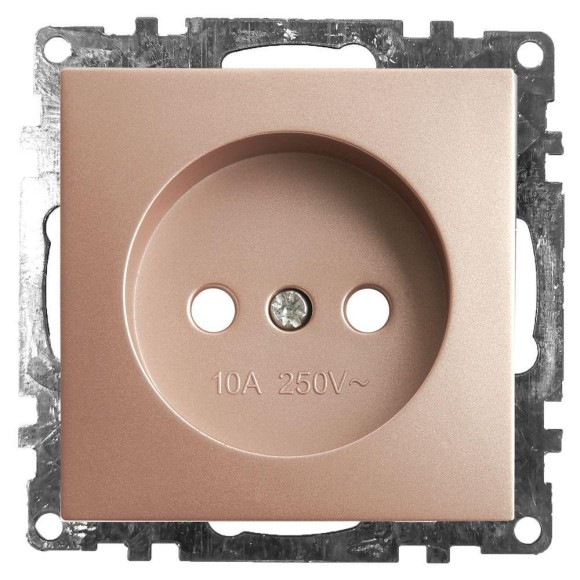 Розетка 2P Stekker Катрин со шторками шампань GLS10-7109-02 39595 Розетка 2P Stekker Катрин со шторками шампань GLS10-7109-02 39595