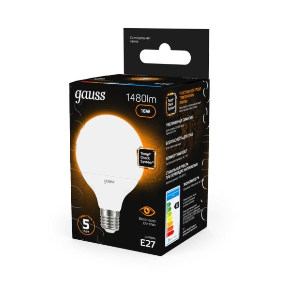 Лампа светодиодная Gauss E27 16W 3000K матовая 105102116 Лампа светодиодная Gauss E27 16W 3000K матовая 105102116