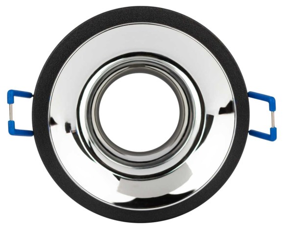 Светильник встраиваемый декоративный ЭРА KL103 BK/CH под лампу MR16 GU5.3 черный/хром Б0056355