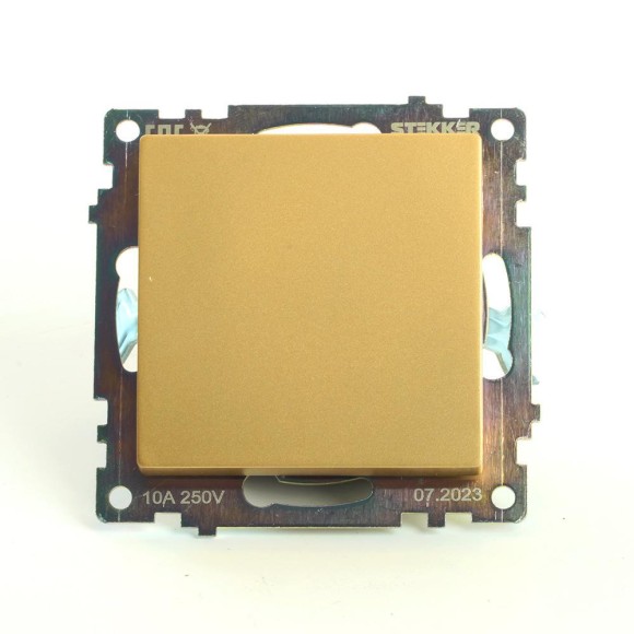 Переключатель одноклавишный Stekker Катрин золото GLS10-7105-08 49214 Переключатель одноклавишный Stekker Катрин золото GLS10-7105-08 49214