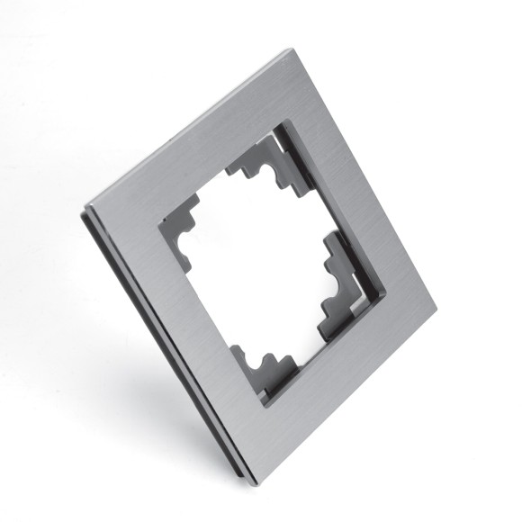 Рамка 1-местная, серебро, STEKKER, MFR00-7001-03, серия Катрин, серебро 50011