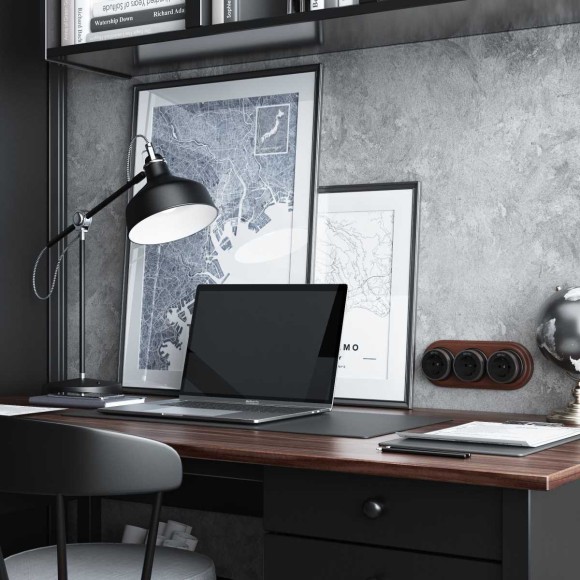 Розетка с заземлением Werkel Vintage черный матовый/хром W5871051 4690389174704 Розетка с заземлением Werkel Vintage черный матовый/хром W5871051 4690389174704