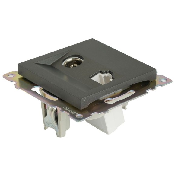Розетка телевизионная TV + компьютерная RJ-45 Stekker Катрин графит GLS00-7106-06 49417